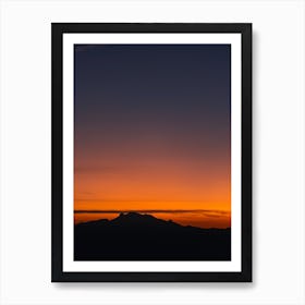 Sunset Over The Mountains, La Mujer Dormida Art Print