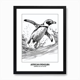 Penguin Jumping Out Of Water Poser 1 Art Print