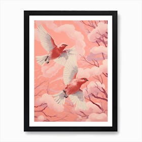 Vintage Japanese Inspired Bird Print Cowbird 2 Art Print