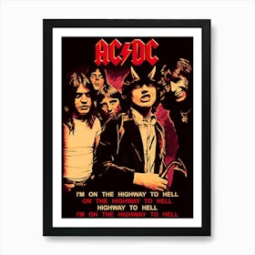 Ac Dc I'M On The Highway To Hell Art Print