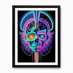 Neon Skull 24 Art Print