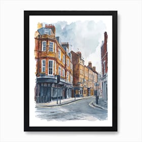 Harrow London Borough   Street Watercolour 3 Art Print