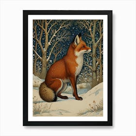 Fox In The Snow Art Print