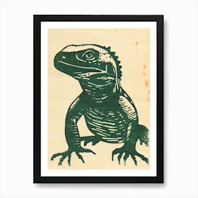 Iguana Bold Block 8 Art Print