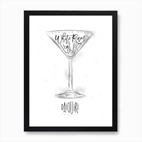 Daiquiri Cocktail White Background Art Print