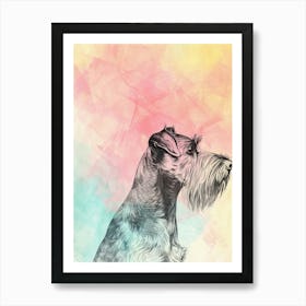 Colourful Black Russian Terrier Dog Illustration 2 Art Print