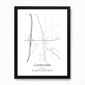 Centerville,United States Minimalist Map 1 Poster