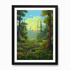 Forest Landscape Pixel Art 1 Art Print
