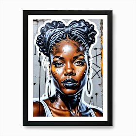 Graffiti Mural Of Beautiful Black Woman 384 Art Print