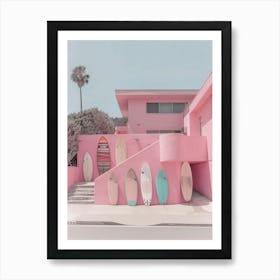 Pink Surfboards Art Print
