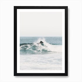 Surfer Catching A Wave Art Print