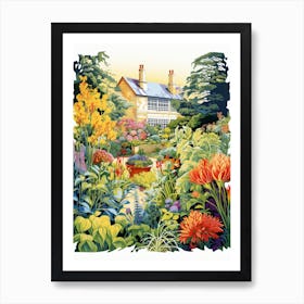 Hidcote Manor Gardens Uk Modern Illustration 3 Art Print