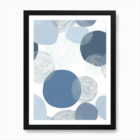 Circles In Blue And White Art Print