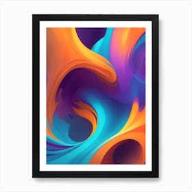 Abstract Colorful Waves Vertical Composition 5 Art Print