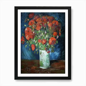 Poppies In A Vase Art Print