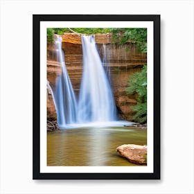 Calf Creek Waterfall, United States Realistic Photograph (1) Art Print