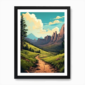 The Colorado Trail Usa 2 Vintage Travel Illustration Art Print