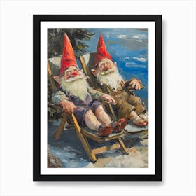 Gnomes On Vacation 1 Art Print