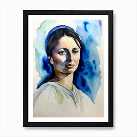 Maria Falconetti In The Passion Of Joan Of Arc Watercolor Art Print