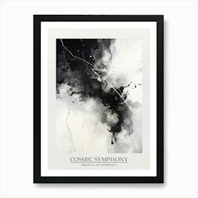 Cosmic Symphony Abstract Black And White 8 Poster Art Print