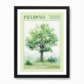 Paulownia Tree Atmospheric Watercolour Painting 8 Poster Poster