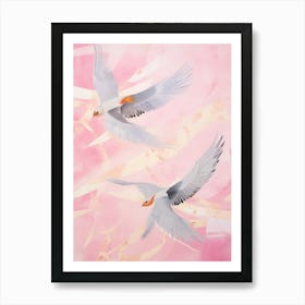 Pink Ethereal Bird Painting Chimney Swift 2 Art Print