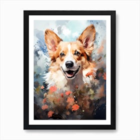 Cute Corgi Watercolor Painting 4 Art Print