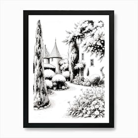 Black And White Drawing Art Print