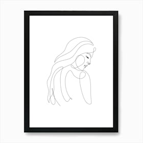 Continuous Line Drawing Of A Woman 1 Art Print