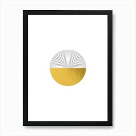 Gold Infinite Circle Abstract Art Print