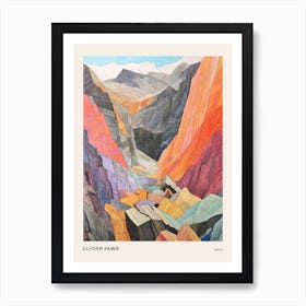 Glyder Fawr Wales 2 Colourful Mountain Illustration Poster Art Print