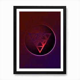 Geometric Neon Glyph on Jewel Tone Triangle Pattern 480 Art Print