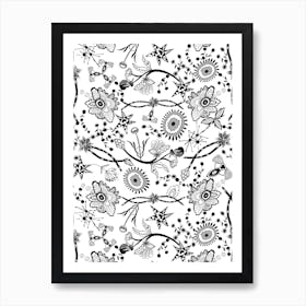 Decorative Flowers Art Print