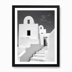 Santorini, Greece, Photography In Black And White 2 Art Print