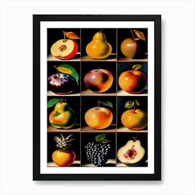 Collage Of Fruit, Inspired By Renoir Art Print