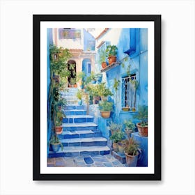 Blue House In Morocco 3 Art Print