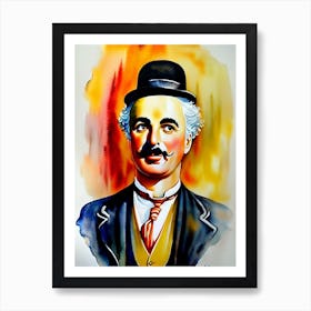 Charles Chaplin In City Lights Watercolor 3 Art Print