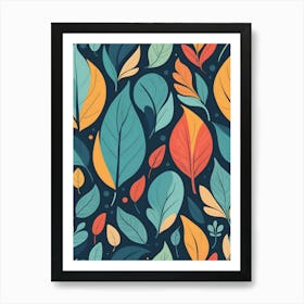 Autumn Leaves Seamless Pattern 2 Art Print