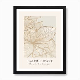 Galerie D'Art Abstract Abstract Beige Floral 3 Poster