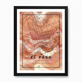 El Paso Map Art Print