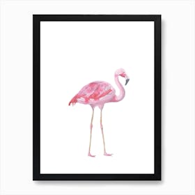Pink Watercolour Flamingo Art Print