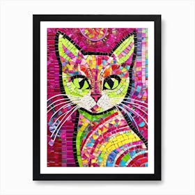 Mosaic Kitten Art Print