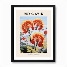 Reykjavik Iceland Botanical Flower Market Poster Art Print