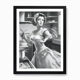 Lady In The Kitchen Art Print