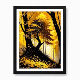 Golden Trees In The Forest Art Print