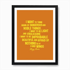 Mary Oliver Wings Art Print