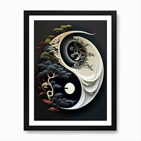 Repeat 2, Yin and Yang Illustration Art Print