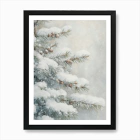 Snowy Pine Tree Poster