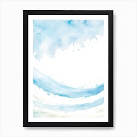 Blue Ocean Wave Watercolor Vertical Composition 33 Art Print
