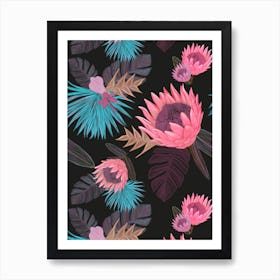 Protea Heliconia Floral Art Print
